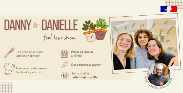 Danny & Danielle font leur show : Crous en cuisine ! 1 site atelier cuisine 31 janvier 2023