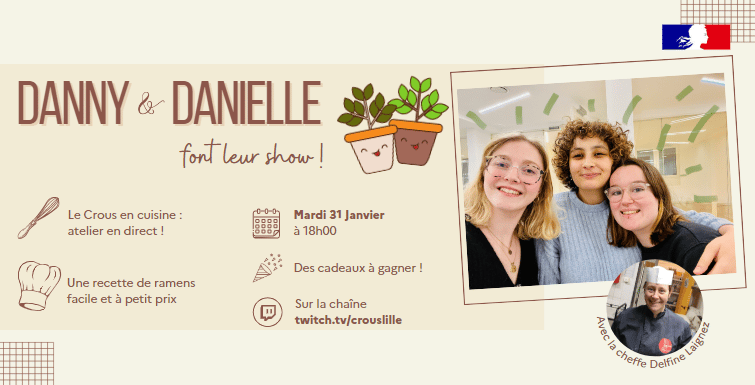 Danny & Danielle font leur show : Crous en cuisine ! 1 site atelier cuisine 31 janvier 2023