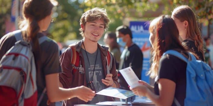 Journées de rentrée des universités : le Crous sera présent pour vous informer ! 1 Etudiants en train de discuter lors d'un forum d'information