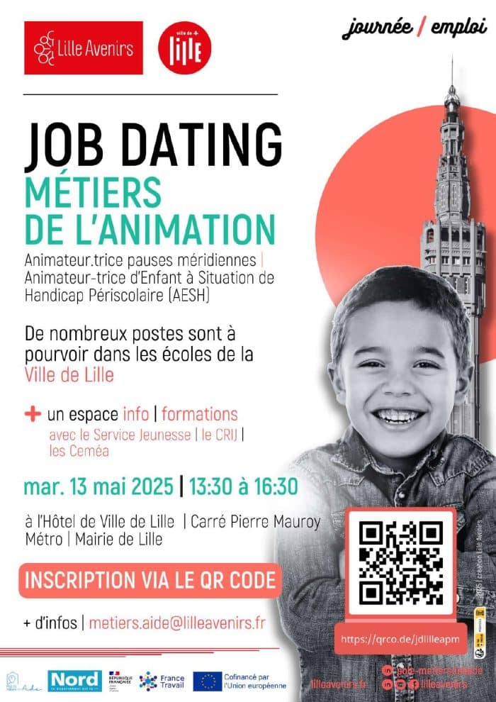 Job dating - Mairie de Lille le 13 mai 2025 1 JD Metier animation
